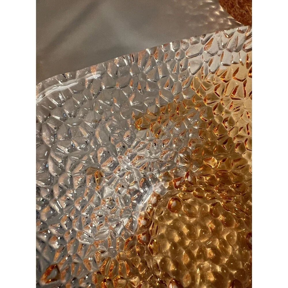 Vintage Vetropuro Peach Pebble Glass Square Bowls (4)